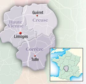 Map of Limousin Region